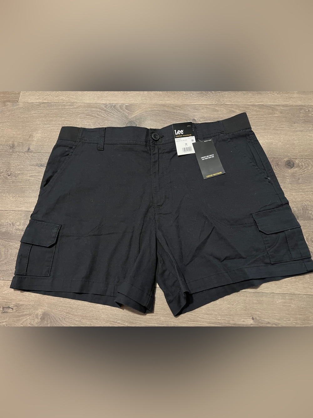 Lee 5” Black Comfort Waistband Shorts Size 18 New